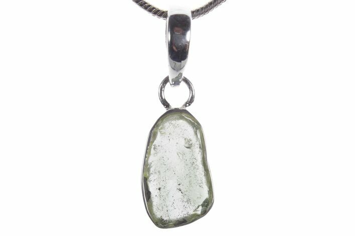 Green Moldavite Tektite Pendant ( g) - Czech Republic #353949